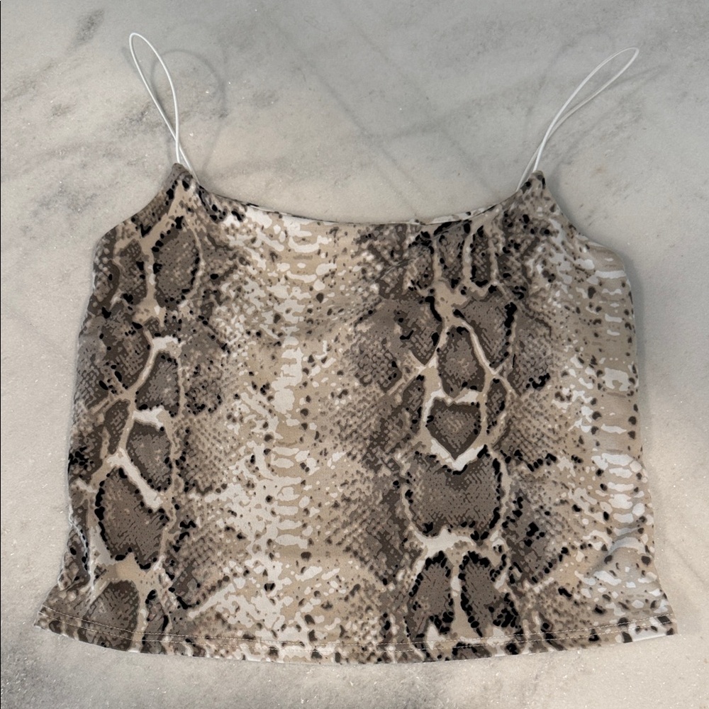 Gaze Snake Print Cami Crop Top Tank